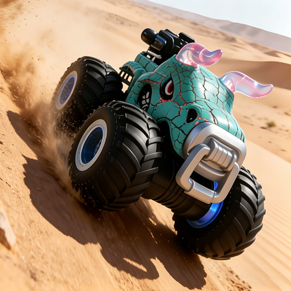 HNH Rc Monster Truck, 1:18 Scale, All Terrain Remote Control Car, Rechargeable Electric Toy, Kids 4-12 Years (2 Batteries)