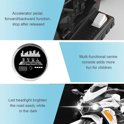 Techvida Ride on Toys 12v Battery Powered Ride on Motorcycle for Kids 3 Wheels Motorcycle with LED Lights Music Child