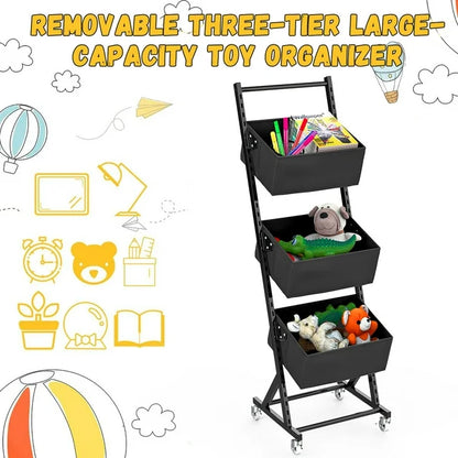 Techvida Laundry Sorters Laundry Hamper Metal Cart Adult Removable Storage Sorter Bags for Laundry Room Organization