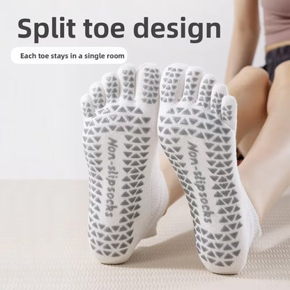 YOMYM 6 Pairs Grip Pilates Socks for Women, Non-slip Yoga Athletic Socks for Barefoot