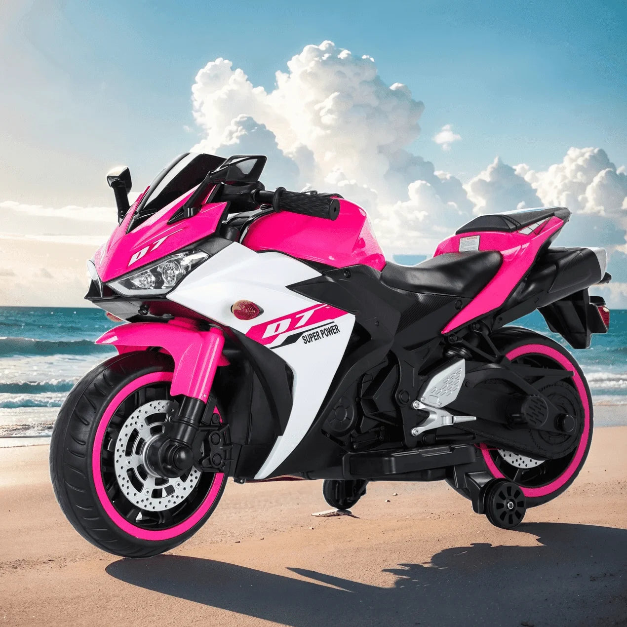 Kids Motorcycle Ride On Toy, Two Seats Battery Powered Ride On Bike, Electric Motorcycle for Kids Ages 3-8 Years, 4Mph Max, Christmas Toy Gifts,Pink