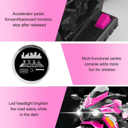 Zogymoz 12V Electric Motorcycle for Girls,Battery Powered Motorcycle Toy Child Dirt Bike, Kids Ride On Motorcycle, Pink