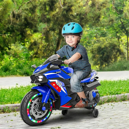 Techvida 12V Kids Ride-On Motorcycle, Battery-Powered Electric Ride-On Motor Dirt Bike Toy with Training Wheel, Kids Ride on Toys Children Electric Motorcycle